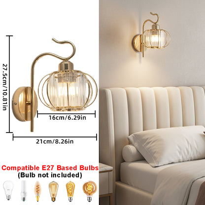 Modern Luxury Gold Wall Lamp Nordic Creative Crystal Sconce Living Room Hallway Bedside Indoor LED Wall Light