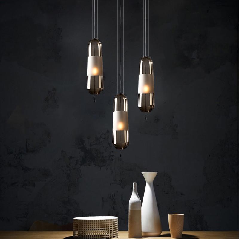 Nordic Creative Bedroom Bedside Lamp Glass Small Single Head Chandelier