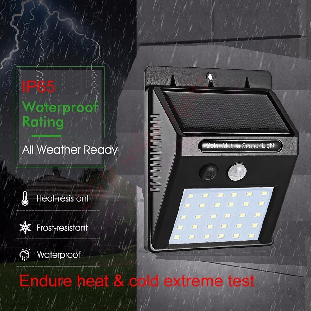 1-4pcs PIR Motion Sensor 30 LED Solar Light Outdoor Solar Powered LED Garden Light Waterproof Emergency Wall Lamp With Cable ene