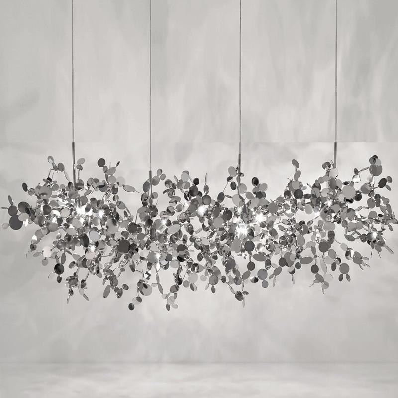 Postmodern Individual G9 Leaf Pendant Light Industrial Lamp Metal Hanging Lights LOFT Suspension Luminaire