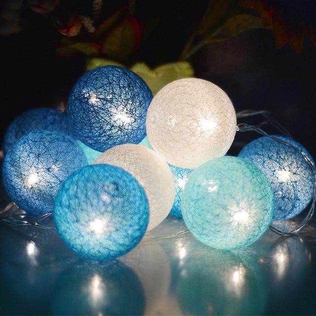 3M LED Cotton Ball Garland Lights String Christmas Xmas Outdoor Holiday Wedding Party Baby Bed Fairy Lights Decoration