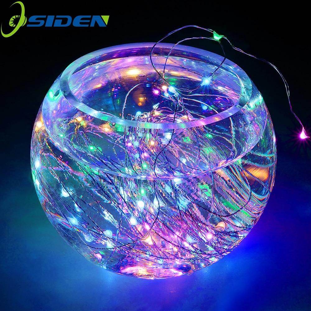LED Strip 2-10m 20-100 Led Fairy Light String Outdoor Garland Christmas Wedding Party Decoration Battery Operated silver Copper