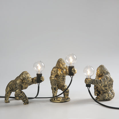King Kong Gorilla Animal Table Lamp Indoor Resin Decoration Small Night Lamp Creative Crafts Gorilla Table Decor Lamp
