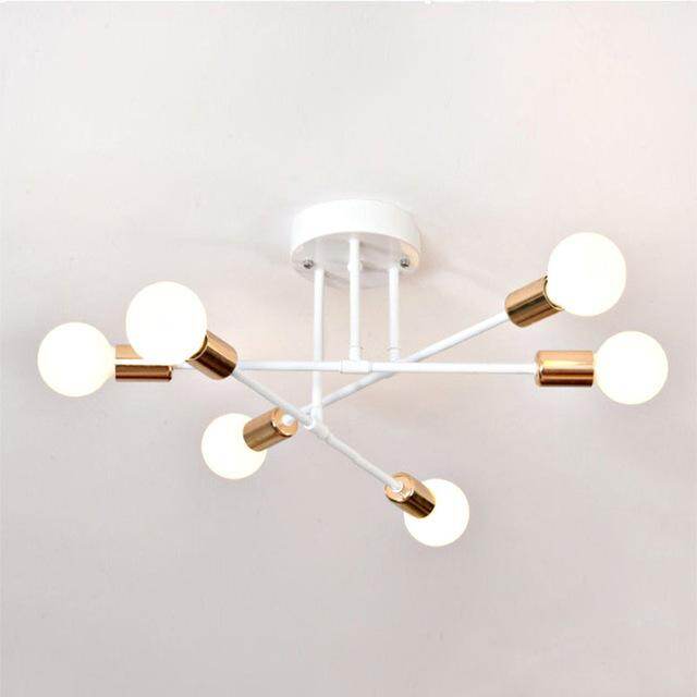 6/8 Head LED Industrial Iron Ceiling Light Living Room Lighting Nordic 220V E27 LED Lamp
