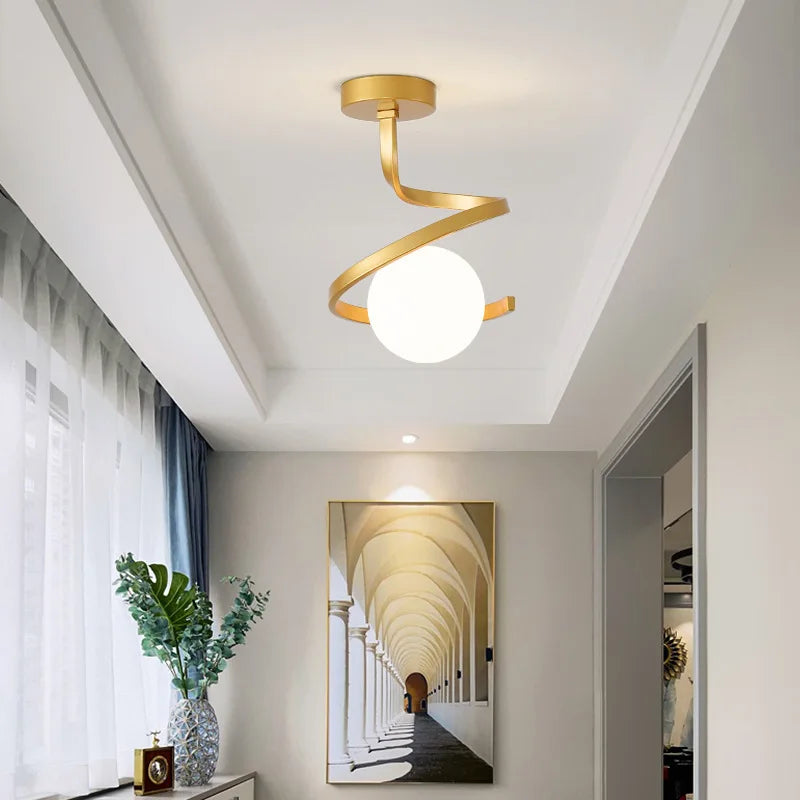 Modern Led Ceiling Lamp For Home Bathroom Corridor Aisle Porch Indoor Glass Ball Fixture Nordic Wind Cloakroom Ceiling Light