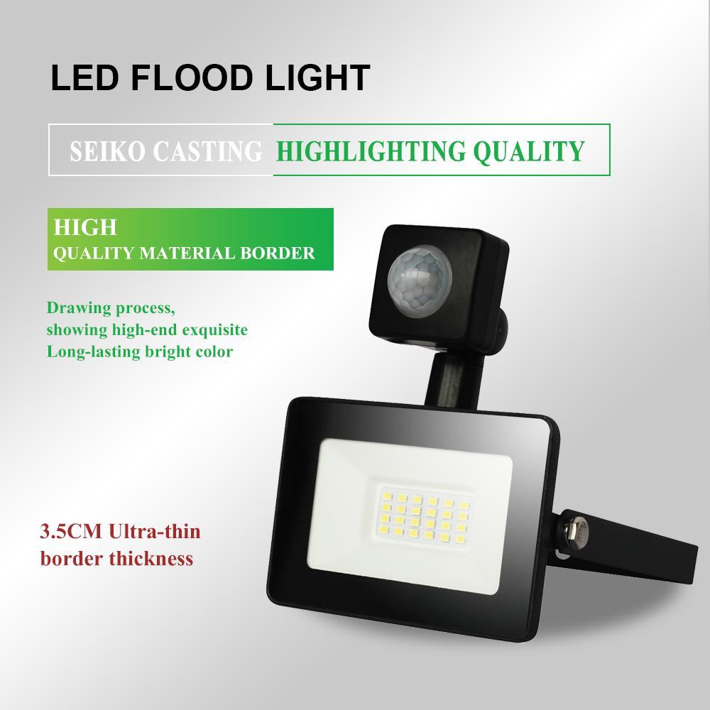 Led Floodlight PIR Motion Sensor Led Flood Light 10W 20W 30W 50W 100W 150W 200W 300W500W light outdoor waterproof IP66 Spotlight