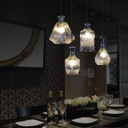 Wine Bottle Led Pendant Light Cafe Bar Decoration Loft Hanglamp Kitchen Hanging Light Fixture Dining Room Hanging Lamp