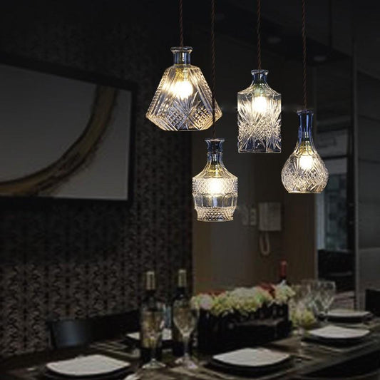 Wine Bottle Led Pendant Light Cafe Bar Decoration Loft Hanglamp Kitchen Hanging Light Fixture Dining Room Hanging Lamp