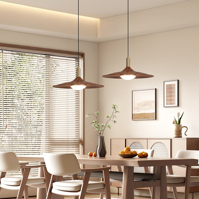 Simple Nordic Retro American Walnut Color Lighting Chandelier Warm Fashion Classical Style Bar Llighting