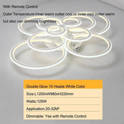 Gleam RC Modern Led Ceiling Lights For Living Room Bedroom Study Room Ceiling Lamp Plafondlamp White Color