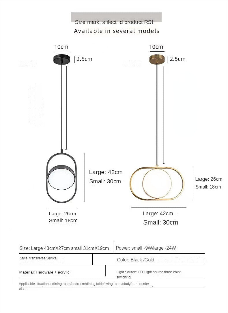 Modern Led Rotatatble Pendant Lights Ceiling Hanging Lamp Decoration Lighting Design Rotate