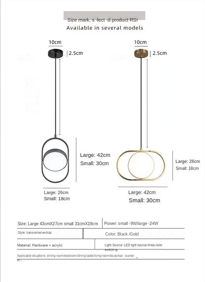 Modern Led Rotatatble Pendant Lights Ceiling Hanging Lamp Decoration Lighting Design Rotate