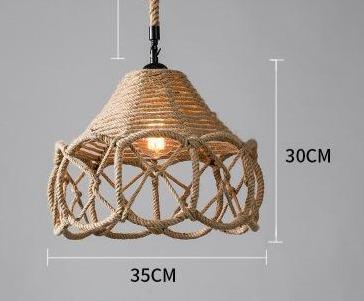 Hemp Rope Lamp Retro Creative Personality American Rural Small Chandelier