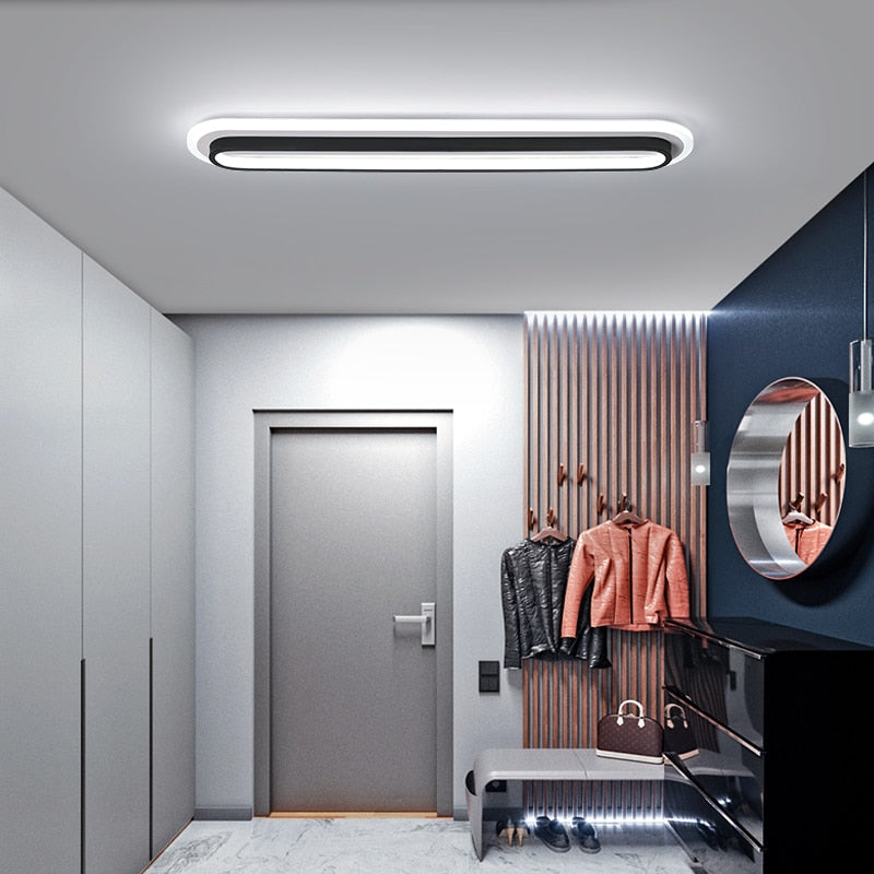 Modern LED Ceiling Lights For Living Room Corridor White Black Surface Mounted Lamp