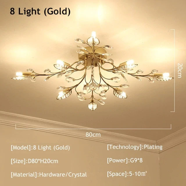 Modern Ceiling Light For Living Room Led Crystal Ceiling Lamp Bedroom Crystal Lamps Dining Gold Loft Lighting Crystal Fixtures