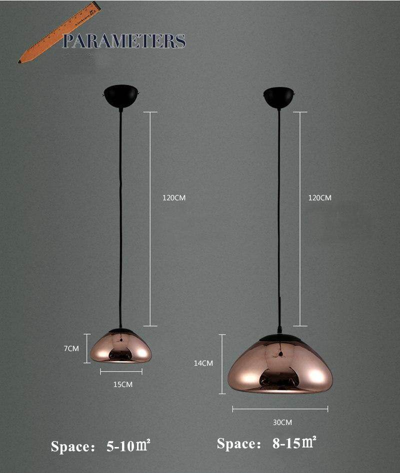 Modern Gold Bronze Sliver Shade Mirror Pendant Light E27 LED Glass Pendant Lamp Modern Christmas Glass Ball Lighting