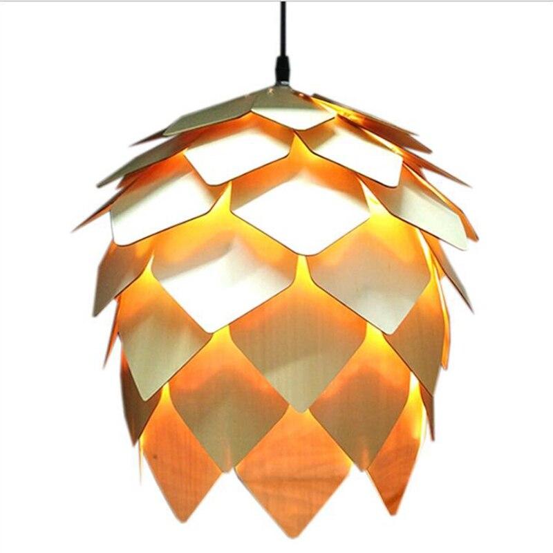 Modern Pendant Lights Pinecone Kitchen Lamp LED Loft Lighting Vintage Wood Lamp
