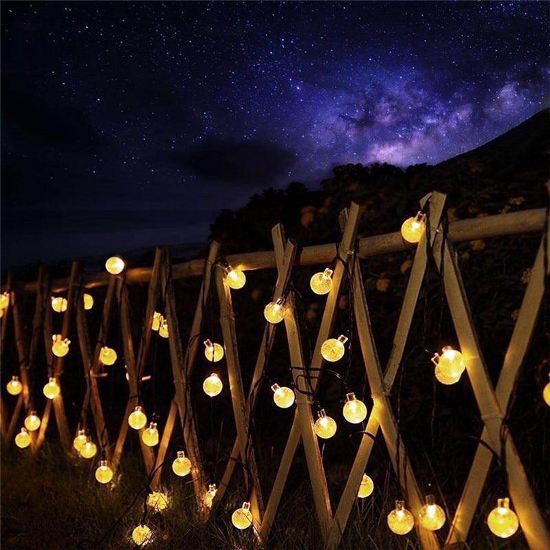 10M 50Led Solar Powered Bulbs Led String Lights for Outdoor Lighting Courtyard Street Garden Led Fairy Lights Christmas Garland