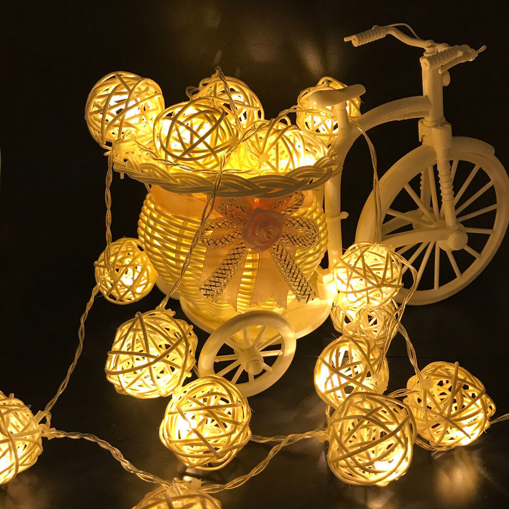 USB 2M 20 leds New Year Christmas Decorations LED Sepak Takraw Lights Decoration Rattan Ball String Lights Fairy Lights navidad