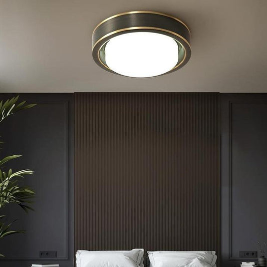 Simple Modern Room Living Room Black Copper Ceiling Lamp