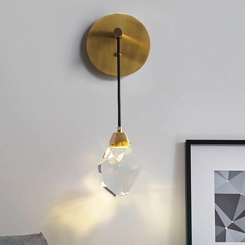 Modern Crystal LED Full Copper Wall Lamp