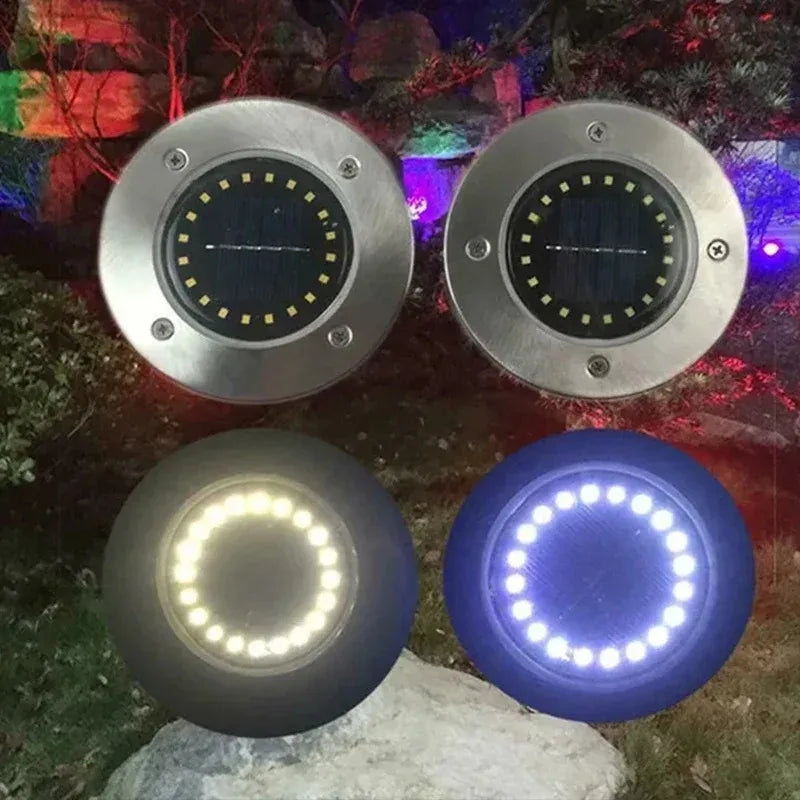 IP65 4 8 12 16LED Solar Underground Lights Stainless Steel Solar Buried Floor Light Outdoor Garden Path Ground Lights