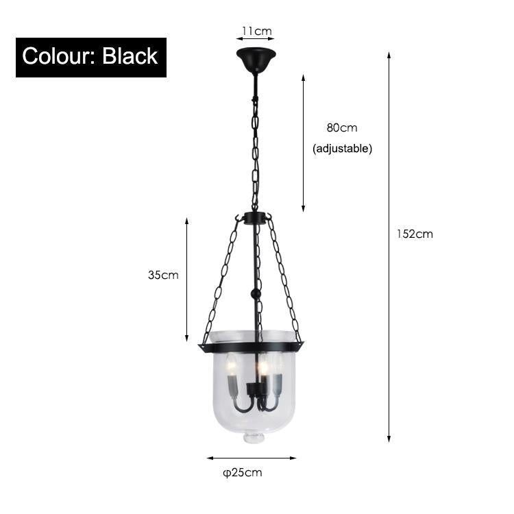 Round American Country Glass Chandelier Candle Lamp Bucket Chandelier