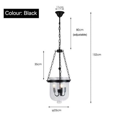 Round American Country Glass Chandelier Candle Lamp Bucket Chandelier