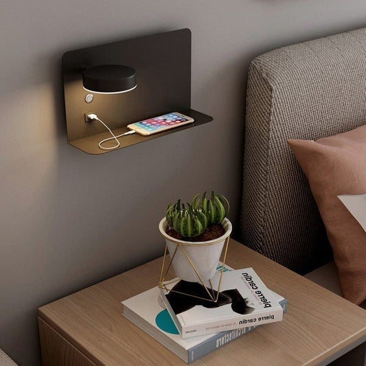 Wall Lamp Bedroom Bedside Lamp Living Room Background Wall Simple Creative Wiring-free LED Strip Usb Mobile Phone Charging