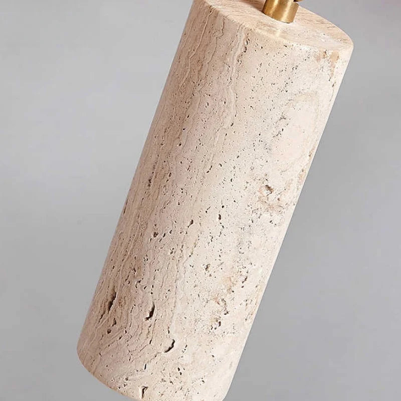 Wabi-Sabi Japanese Style Yellow Travertine Ceiling Lamp Cave Stone 3 Heads Spotlight