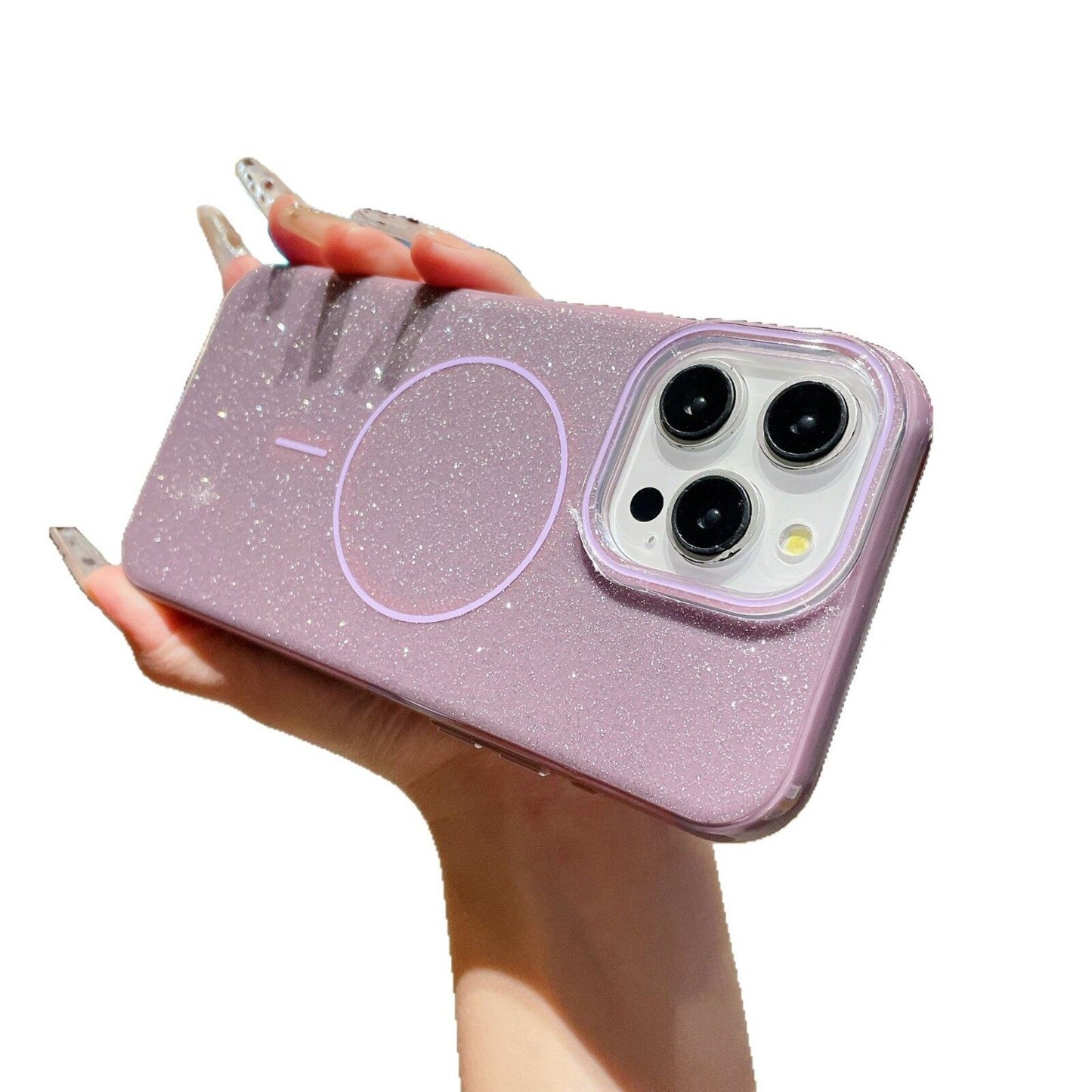 Glitter Bling For Magsafe Phone Case For iPhone 16 15 14 13 Pro Max Plus Magnetic Wireless Charging Fashion Candy Cover