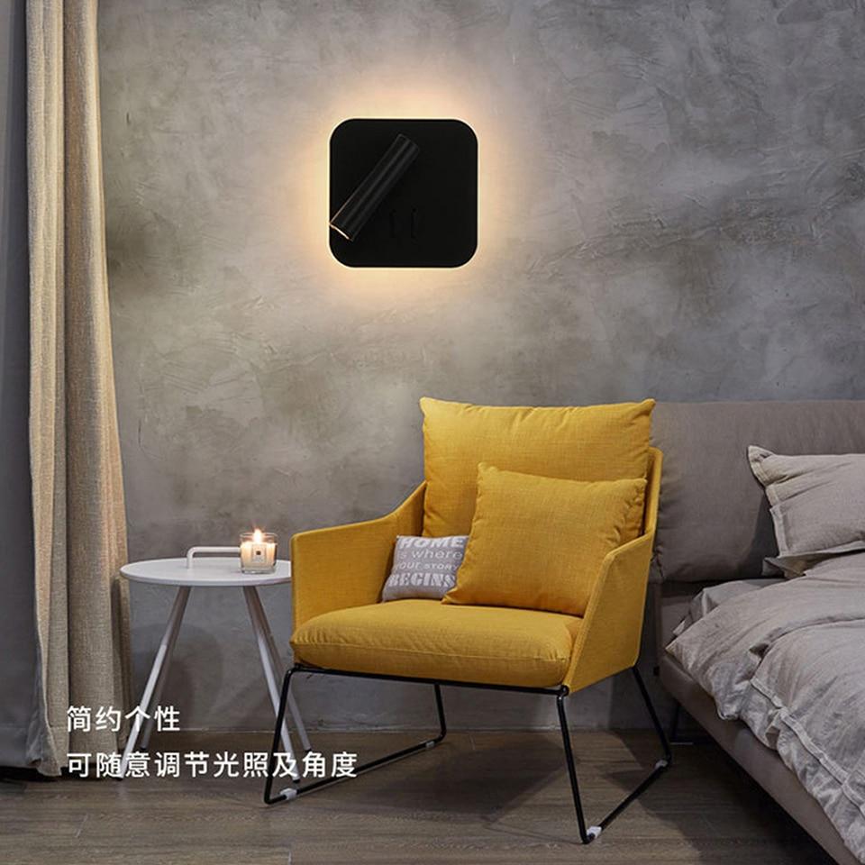 LED Wall Lamps Reading 3W 6W Strip light Back light bedroom Study living room  Sconce Adjustable With Switch Bedside Wall light