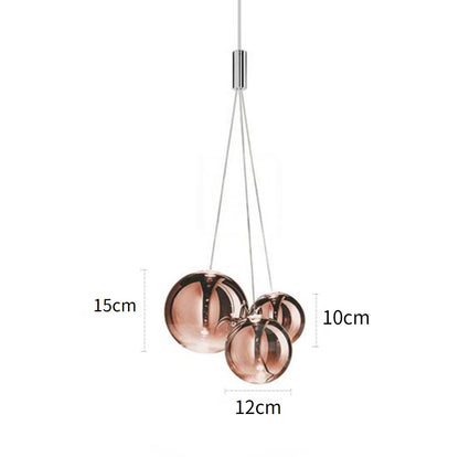 Modern Led Glass Ball Pendant Lamp for Kitchen Dining Room Bedroom Hanging Light Restaurant Chandeliers
