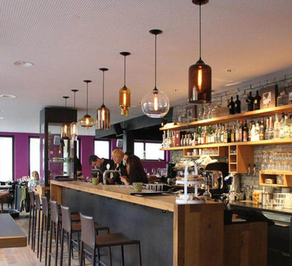 Modern Loft E27 Glass Bowl Pendant Lights Colorful Simple Hanging Lamps For Kitchen Living Room Bedroom Restaurant Hotel Room