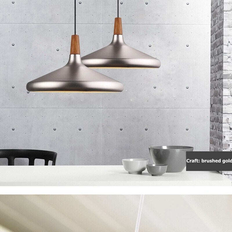 Brushed Gold/Silver Modern Pendant Lights Industrial  Kitchen Pendant Lamp Shade Light For Dining Room Kitchen Decoration
