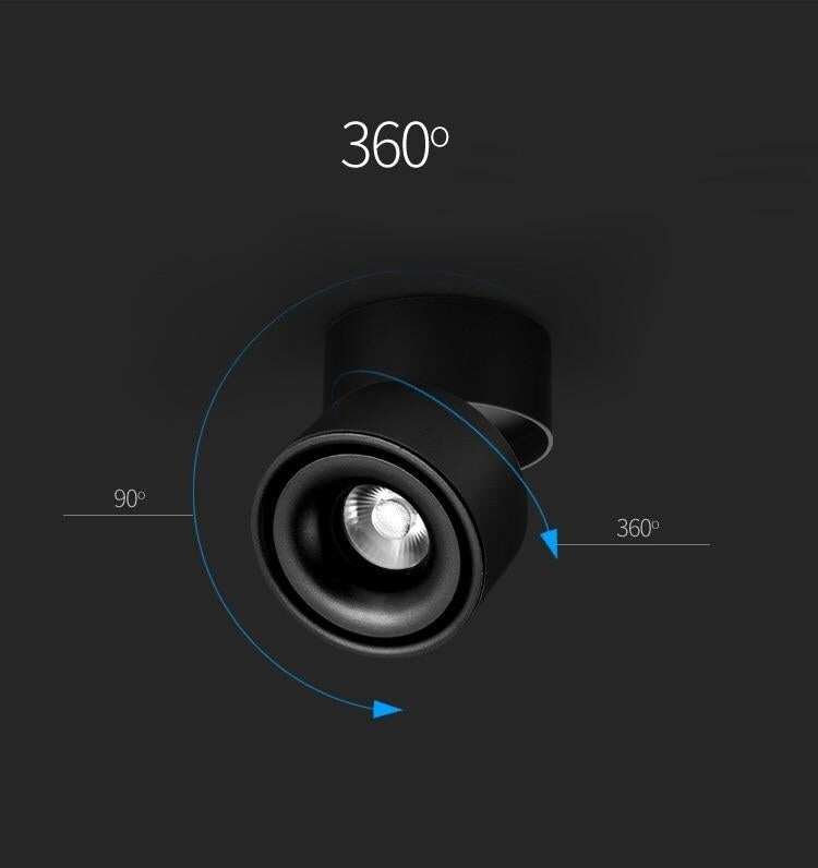 LED Surface Mounted Ceiling Light Foldable and 360 Degree Rotatable COB Background Light