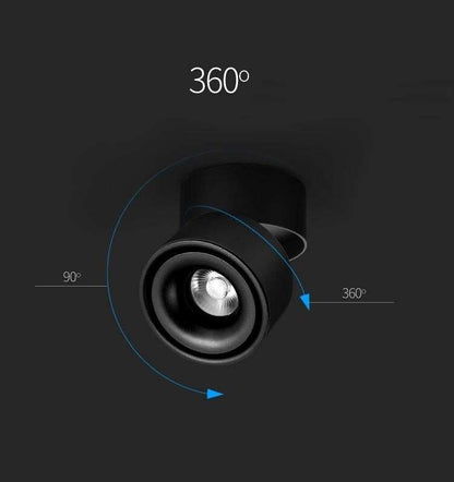 LED Surface Mounted Ceiling Light Foldable and 360 Degree Rotatable COB Background Light