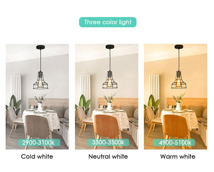 Modern Pendant Light Black Iron Hanging Cage Vintage Led Lamp E27 Industrial Loft Retro Dining Room Restaurant Bar Counter
