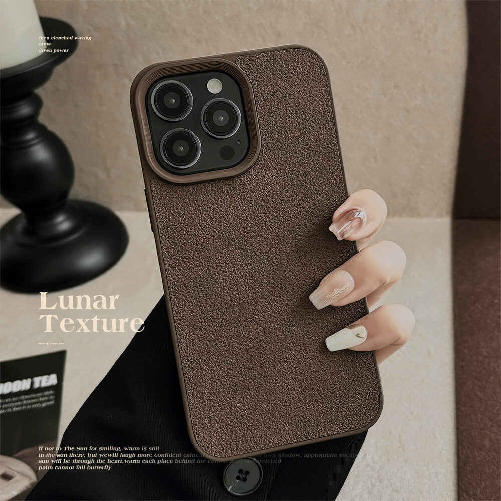 Luxury Business Solid Colors Leather Texture Phone Case For iPhone 16 15 Plus 14 13 12 11 Pro Max Shockproof Protective Cover