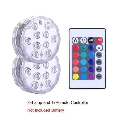 Underwater Light Waterproof Battery Operated 10LED Multi Color Submersible LED Lamp for Fish Tank Swimming Pool Wedding Party