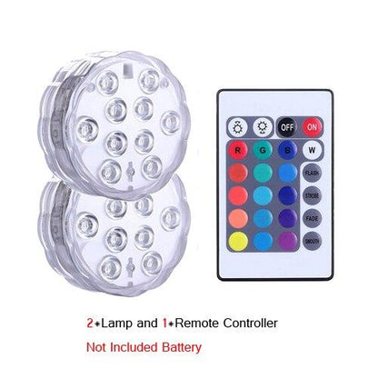 Underwater Light Waterproof Battery Operated 10LED Multi Color Submersible LED Lamp for Fish Tank Swimming Pool Wedding Party