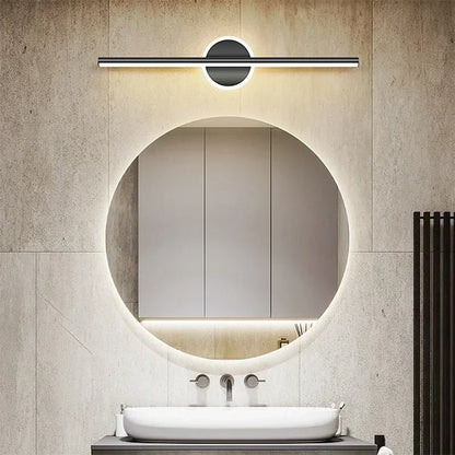 Modern LED Wall Lamp Mirror Front Light 40/60cm Simple Gold Black Indoor Lighting Fixture