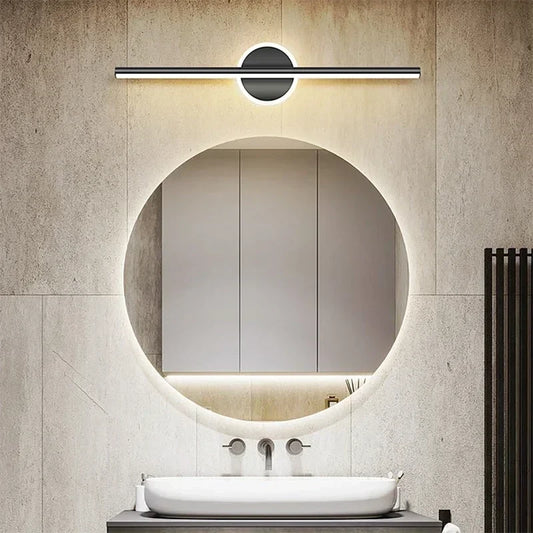 Modern LED Wall Lamp Mirror Front Light 40/60cm Simple Gold Black Indoor Lighting Fixture
