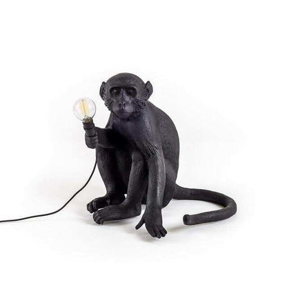 Resin Black White Gold Monkey Lamp Pendant Light For Living Room Lamps Art Parlor Study Room Led Lights lustre With E27 Led Bulb