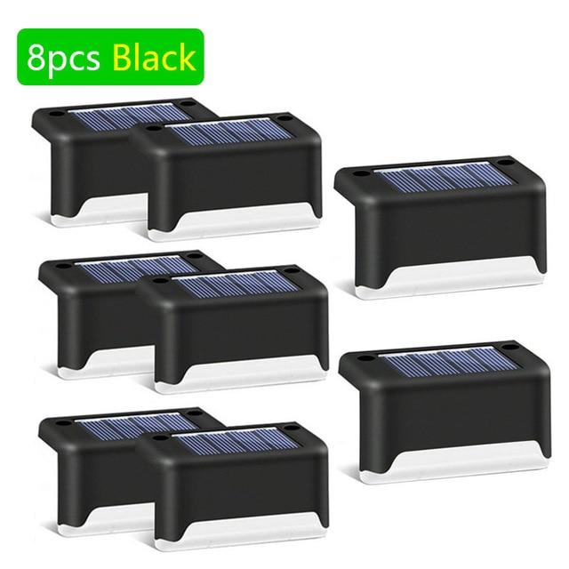 6/8pcs LED Solar Lamp Path Stair Outdoor Waterproof Wall Light Garden Landscape Step Stair Deck Lights Balcony Fence Solar Light