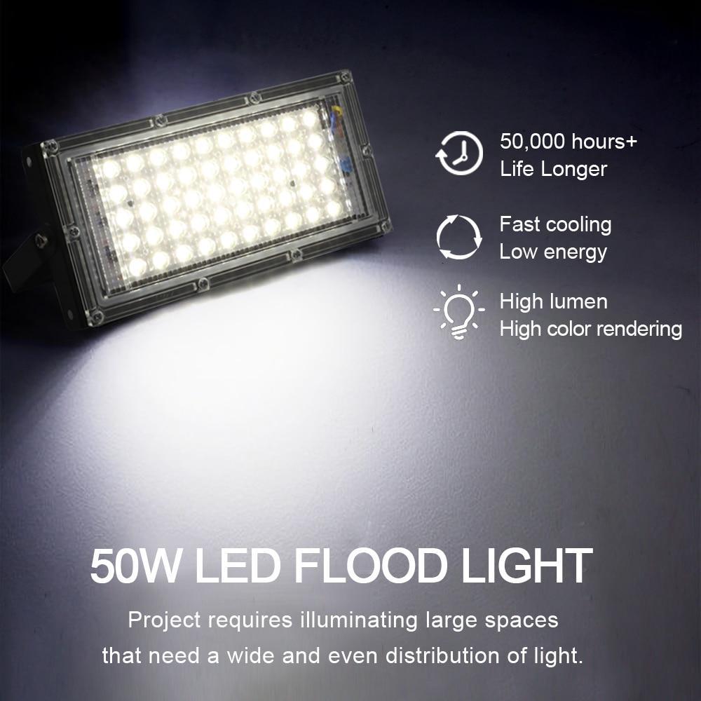 LED Flood Light 50W AC  Outdoor Lighting Waterproof IP65 Floodlight LED Spotlight Big Power Fixture Reflector
