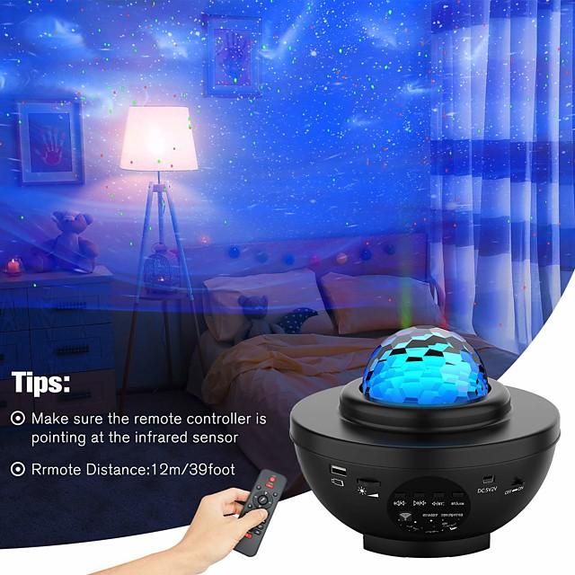 Night Light Projector Star Projector Ocean Wave Projector-Galaxy Projector Two Laser Lights with Bluetooth Music SpeakerPrefect for Bedroom/Game Rooms/Party/Night Light Ambiance