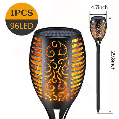 33/96 LED Solar Flame Lamp Outdoor Torch Lights Safety Waterproof Light Flicker Lights for Garden Decoration Automatic On Dusk