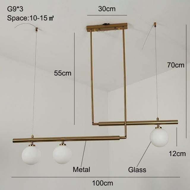 Modern Pendant Light With White Glass Ball Dining Hanging Led Minimalist Lamp Kitchen Gold Pendant Light Fixture Living Room