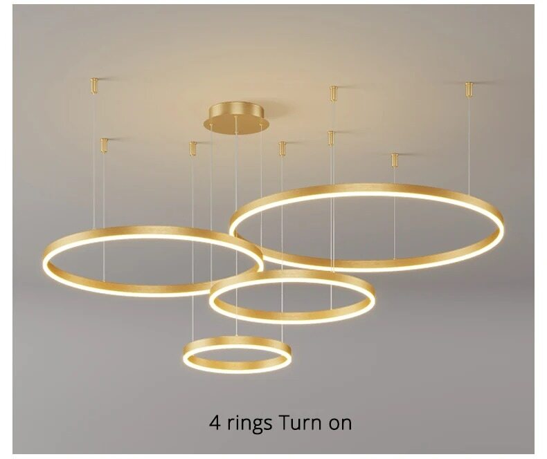Nordic LED Pendant Lights Art Free combination Rings Cord Pendant Lamp For Living Room Kitchen Cafe Bedroom Hanging Lights